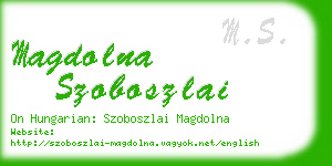 magdolna szoboszlai business card